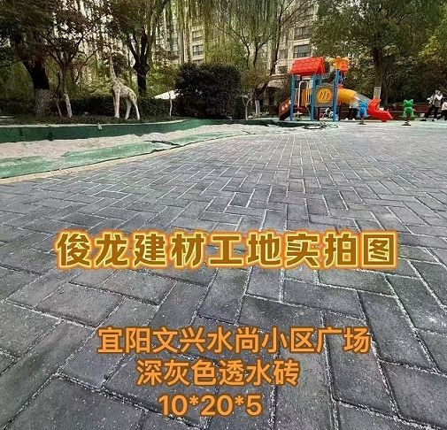 宜陽文興水尚小區廣場（深灰色透水磚 10*20*5）